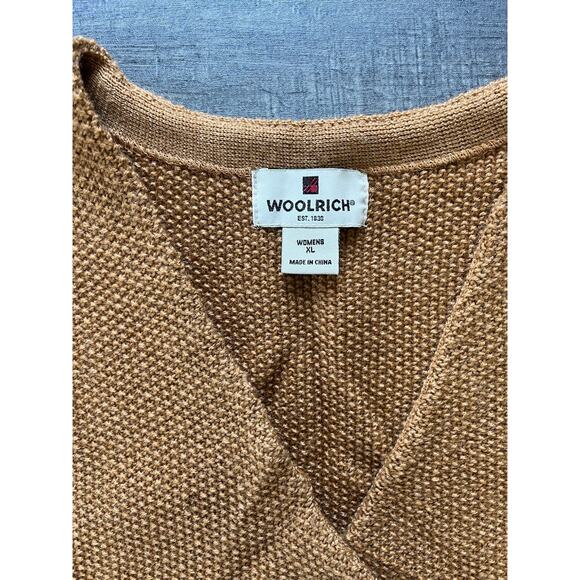 WOOLRICH Women’s Ochre Knit Vest Cardigan Brown Copper Cabin Core 100% Wool XL - Picture 5 of 9